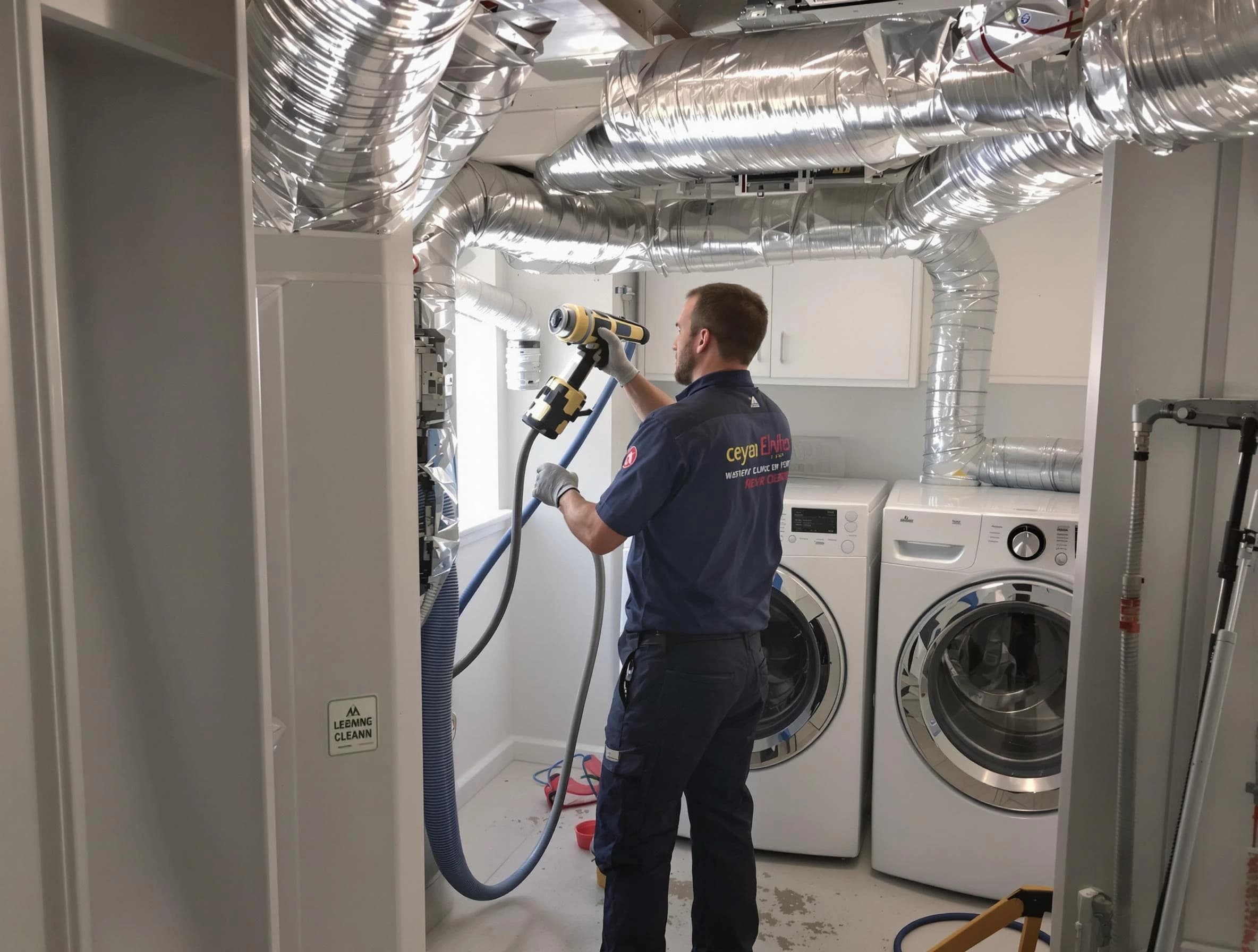 Locust Grove Dryer Vent Cleaning specialist using advanced equipment for thorough duct cleaning in Locust Grove