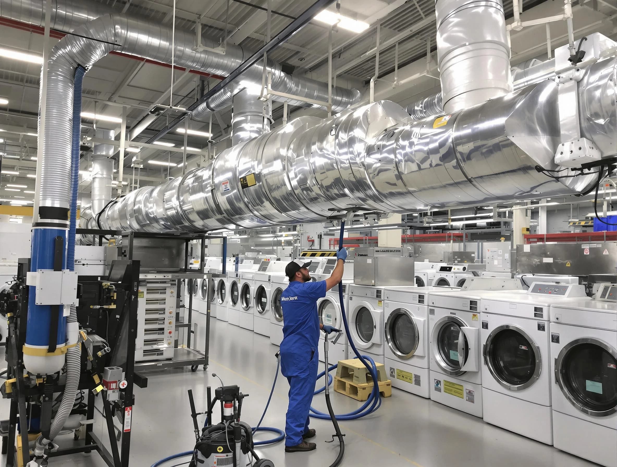 Locust Grove Dryer Vent Cleaning team performing heavy-duty industrial dryer vent cleaning in Locust Grove